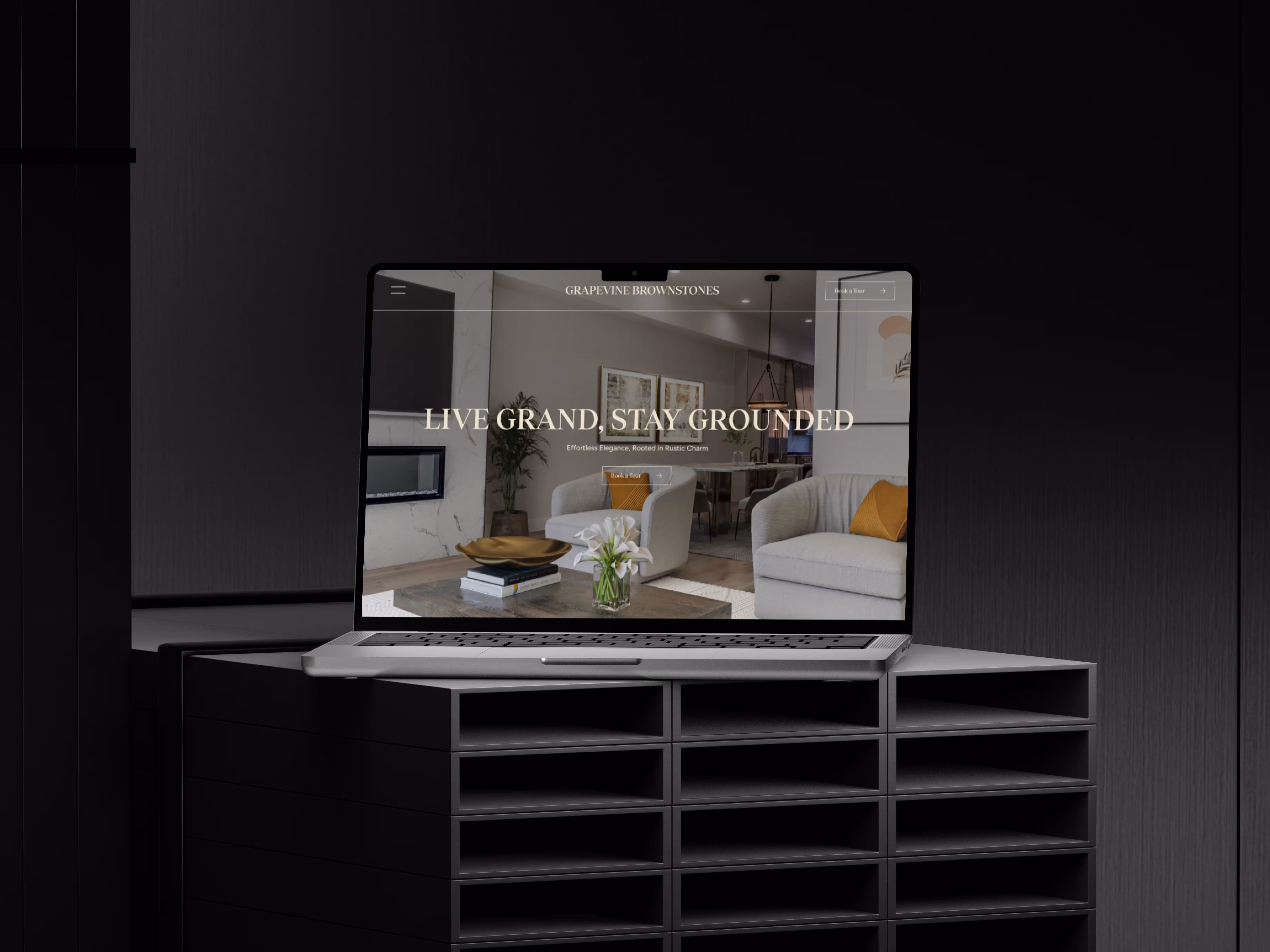 Grapevine Brownstones Laptop Mockup