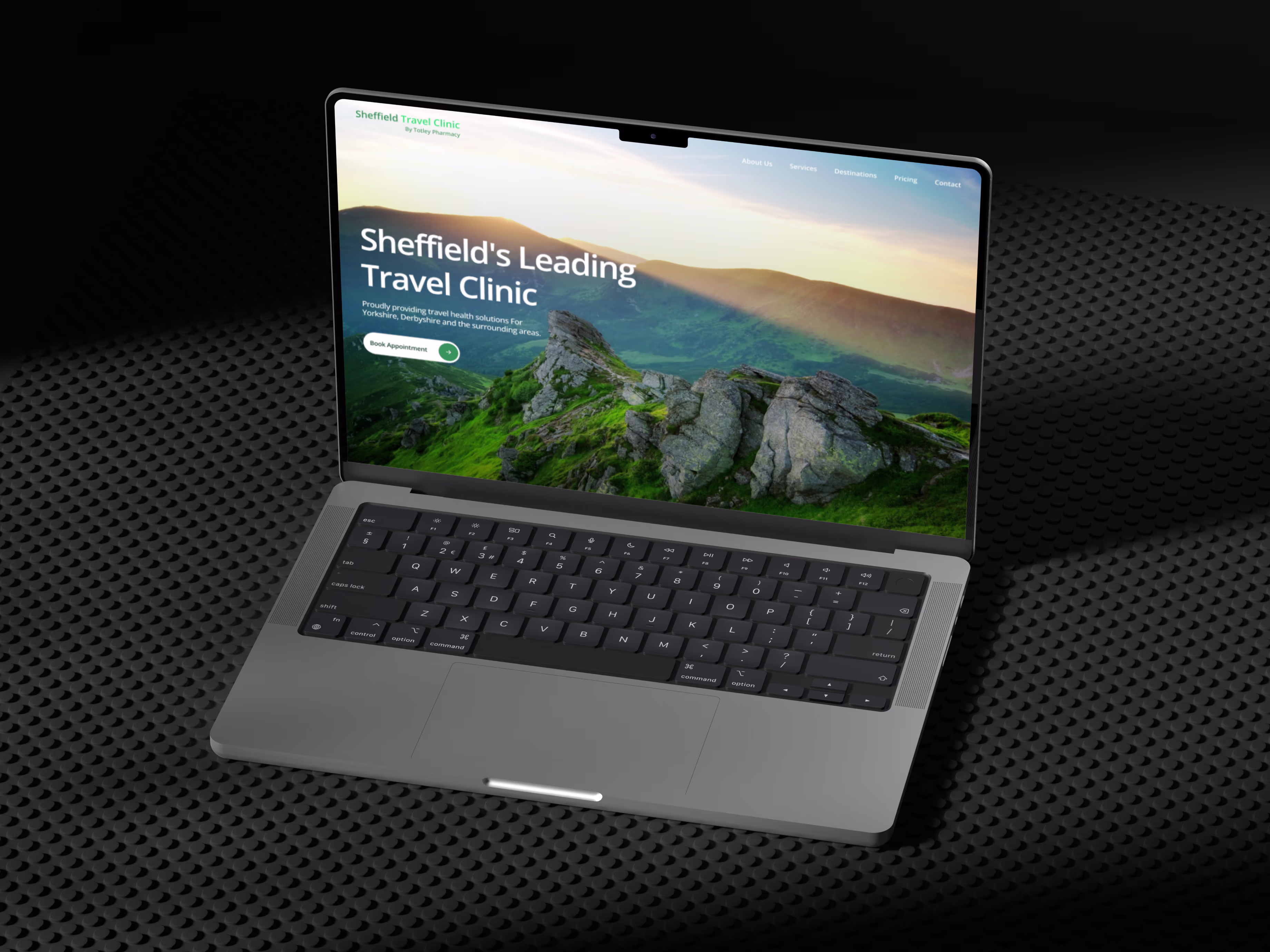 Sheffield Travel Clinic Laptop Mockup